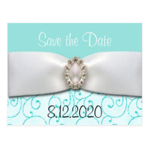 Tiffany Blue Wedding Save the Date Cards Postcard