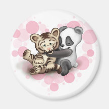 Tiger and Panda Refrigerator Magnet