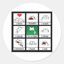Tiger Cat Round Sticker