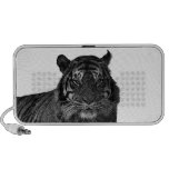 Tiger Endangered Species Wild Cats Black and White Portable Speaker