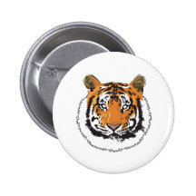 Tiger Face Pinback Buttons