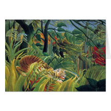 Tiger in a Tropical Storm (Surprised) Greeting Card