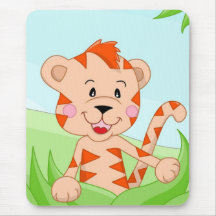 Tiger in grass mousepad