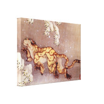 Tiger in the snow by Hokusai Gallery Wrap Canvas