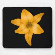Tiger Lily Flower on Black. Mousepads