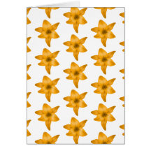 Tiger Lily Flowers. Pattern. Greeting Card