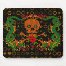 Tiger Skull Valentine Mouse Mat