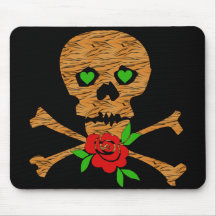 Tiger Skull Valentine Mouse Pad