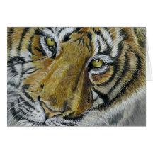 Tiger Wildlife Art Necklace Card
