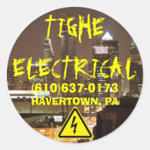 TIGHE ELECTRICAL, ... ROUND STICKERS