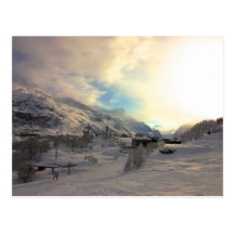Tignes Les Bois Winter Sunrise Postcard