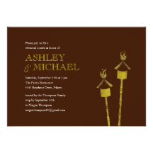 Tiki Torch Rehearsal Dinner Beach Invitations