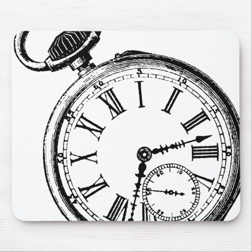 Tilting Clock Pocket Watch Face Timepiece Mousepads