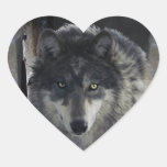 TIMBER WOLF Wildlife Supporter Artwork Heart Sticker