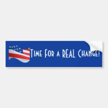 Time for a real change, American Flag Bumper Stickers