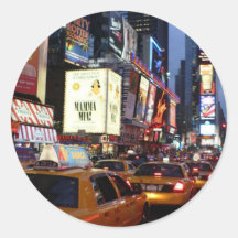 Time Square Taxis Round Sticker
