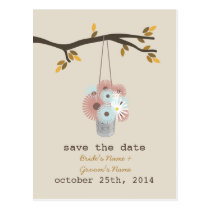 Tin Can Of Daisies Fall Wedding Save The Date postcards