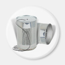 Tin Can Phone (Can you hear me NOW?) Refrigerator Magnets