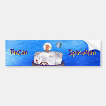 TinCan SpaceMan Bumper Stickers