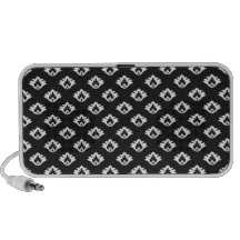 tiny black and white damask pattern design notebook speaker