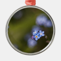 Tiny forget me not flower christmas tree ornament