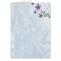 tiny lilacs on distressed light blue greeting card