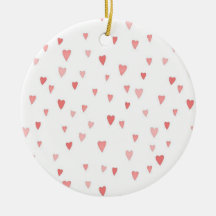 Tiny Pink Hearts Christmas Ornament