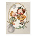 Tiny Toddlers Vintage Illustration Postcard