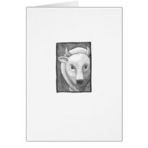 Titled: Tiny Art #267 - White buffalo PERSONALIZED Greeting Card