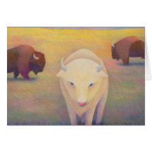 Titled:  Uncommon - sacred white buffalo Greeting Cards