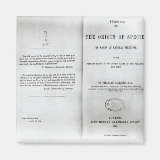 Titlepage to 'On the Origin of Species' Fridge Magnet