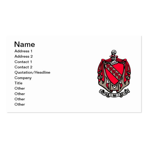 TKE Coat of Arms Business Card
