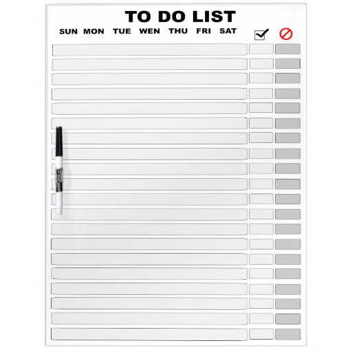 To Do List Dry Erase Board Zazzle