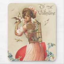 To My Valentine Woman with Bird Mousepads