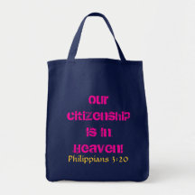 To-table tote citizenship is in heaven verse! bags