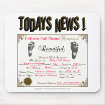 Todays News Birth Certificate_Mousepad