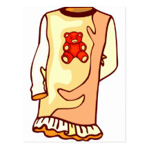 Toddler nighgown with teddy bear postcards
