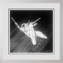 'Toe Shoes' Panel Print (B&W)