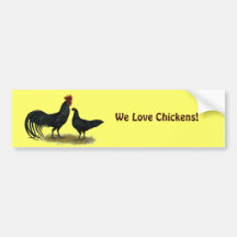 Tomaru Long Crower Chickens Bumper Sticker
