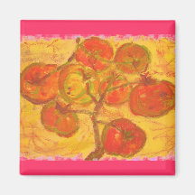 tomato cluster watercolour fridge magnets
