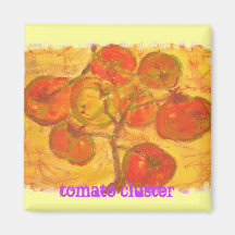 tomato cluster watercolour(slogan) magnets
