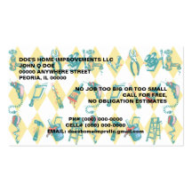 TOOLS OF THE TRADE HOME IMPROVEMENT BUSINESS CARDS
