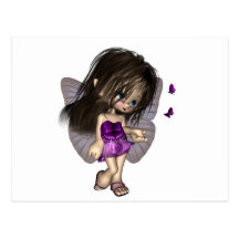 Toon Butterfly Fairy - Purple Post Card