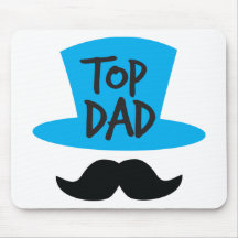 TOP DAD top hat and moustache Mouse Mats