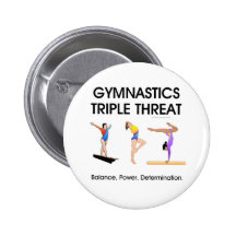 TOP Gymnastics Triple Threat (W) Pinback Buttons