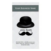 Top hat and moustache business card