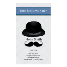 Top hat and moustache business card