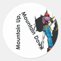 TOP Mountain Climbing Round Stickers