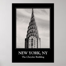 Top of the Chrysler Building NYC - B&W Posters