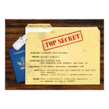 Top Secret Agent Mission Surprise Party Invitation